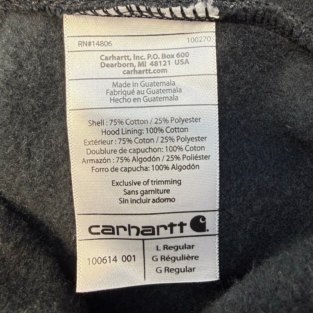 Carhartt RD Hoodie Men's L Rain Defender Black Original Fit Outdoor Work Gear - Picture 7 of 12
